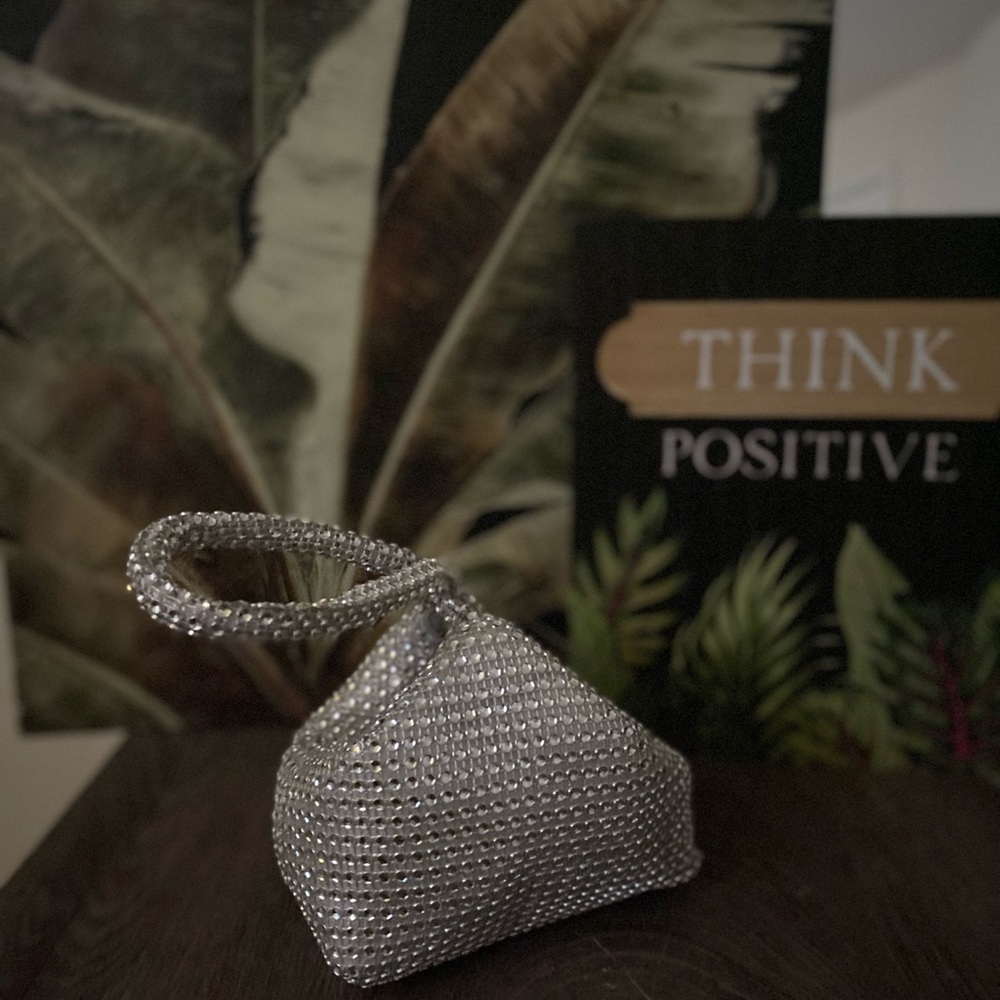 Silver Beaded Handbag